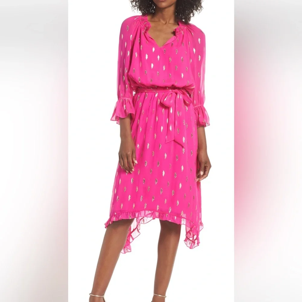 Lilly Pulitzer Vibrant Pink Asymmetrical Dress - Picture 2 of 9
